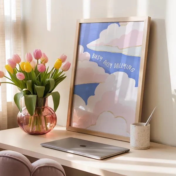 Dilly Dally Retro Cloud Art Print