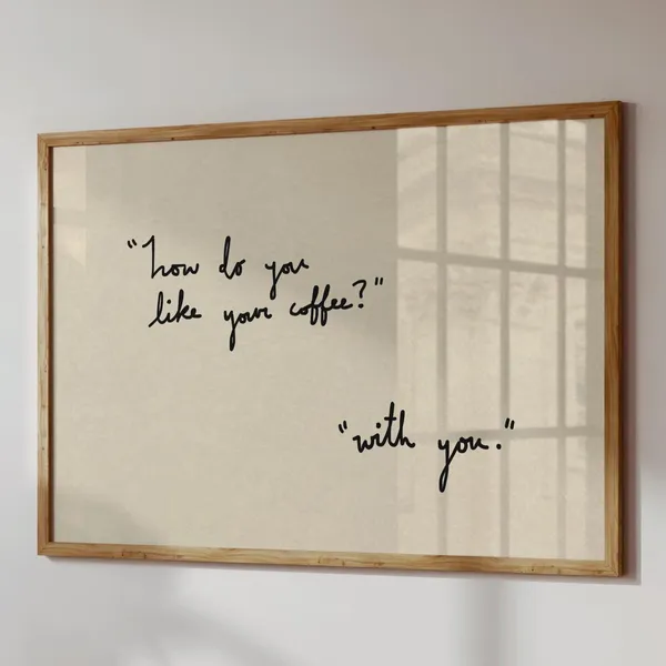 Handwritten Coffee Print, Trendy Kitchen Art Print