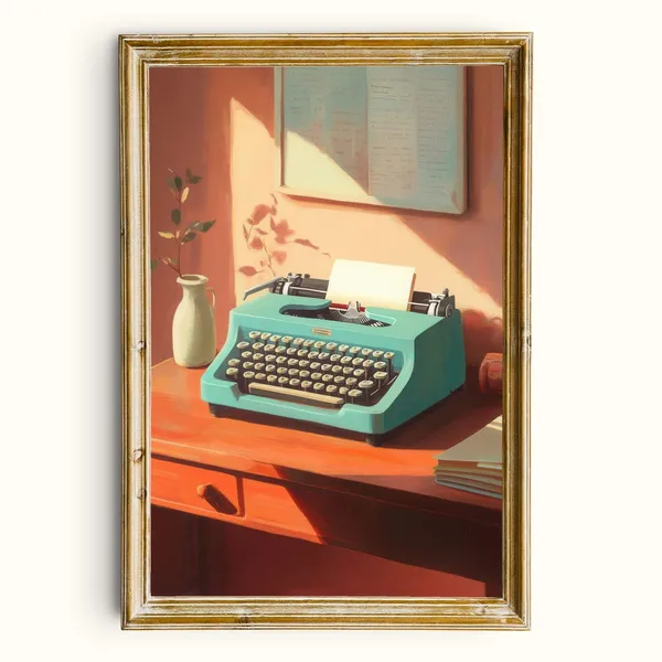 Vintage Typewriter, Literary Desk Decor Art Print