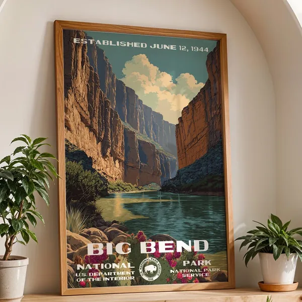 Big Bend National Park Vintage Travel Poster