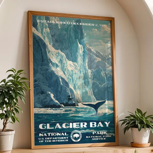 Glacier Bay National Park Vintage Travel Poster