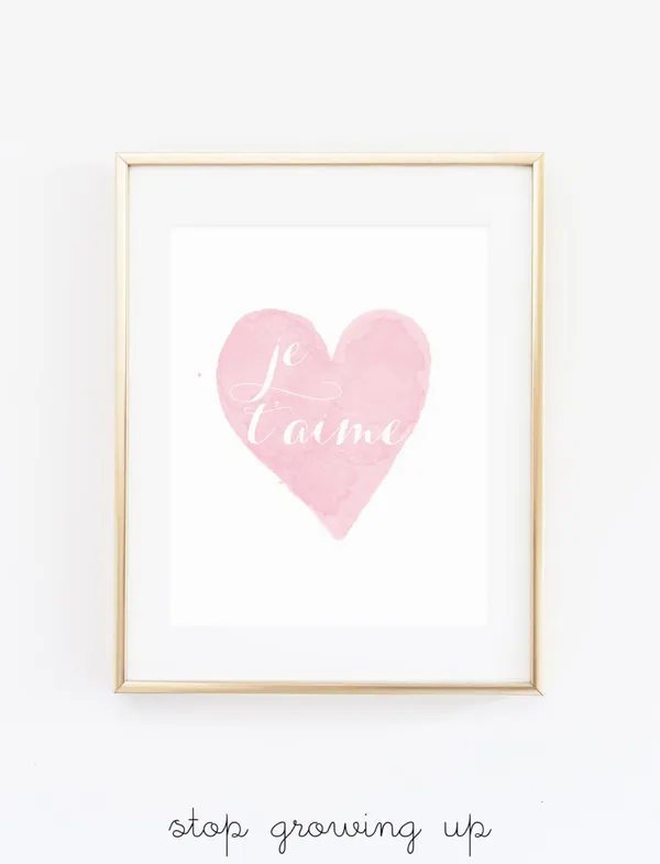 Je T'aime French Paris Nursery Art Print