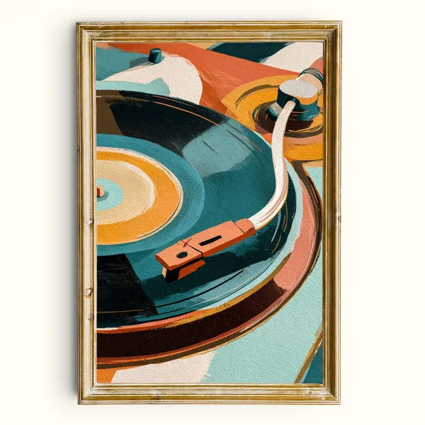 Retro Turntable Vintage Vinyl Record Player Art Print