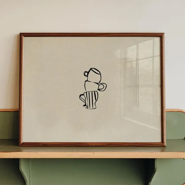 Coffee Cup Minimalist Kitchen Decor Art Print