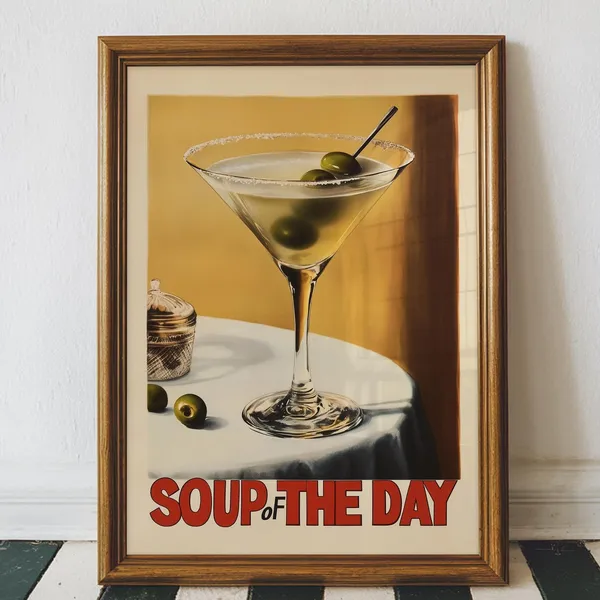 Retro Dirty Martini Vintage Cocktail Art Print