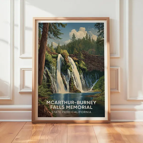McArthur-Burney Falls Vintage California Travel Poster