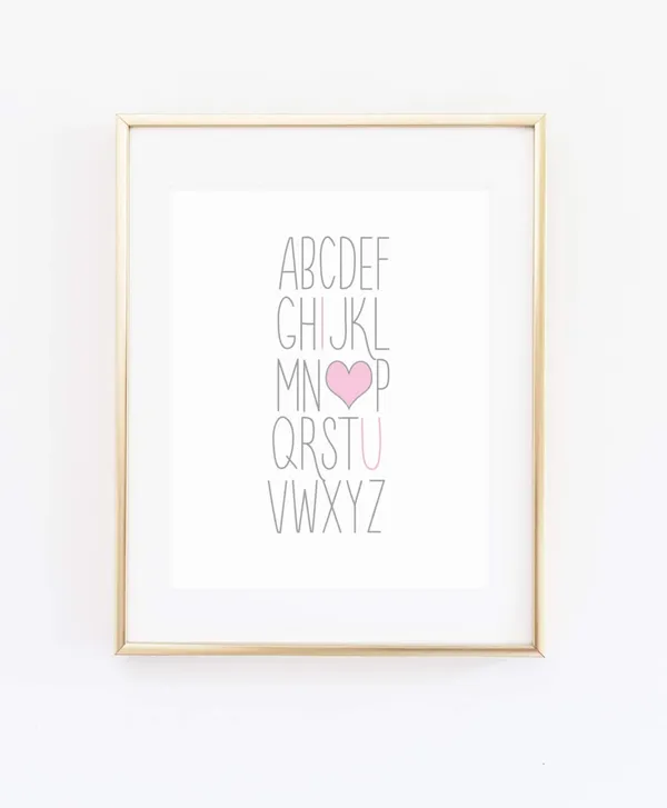 Modern Alphabet ABC Nursery Art Print