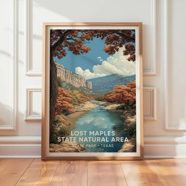 Lost Maples Texas Vintage Travel Poster
