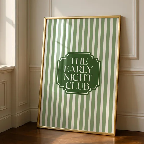Early Night Club Bedroom Poster Print, Funny Decor