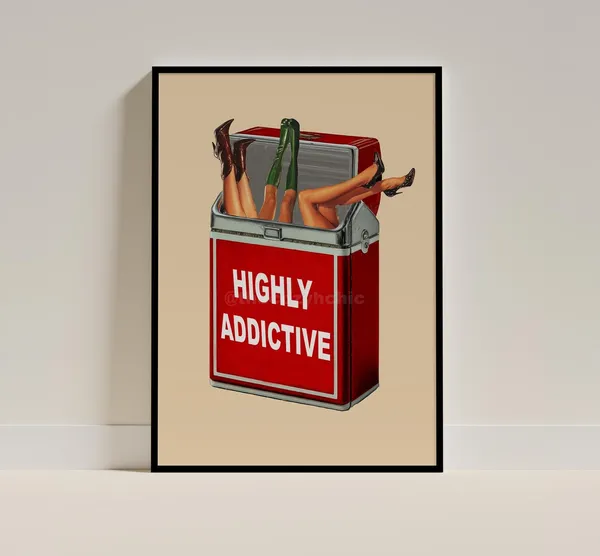 Vintage Tobacco Art Print, Retro Pop Culture Decor