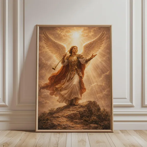 Archangel Gabriel Religious Poster, Catholic Home Decor