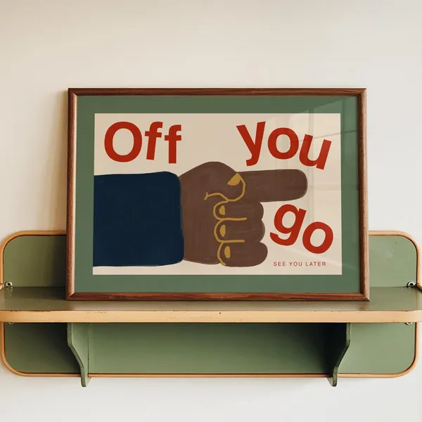 Retro Hallway Wall Art Bye Print, Mid-Century Modern