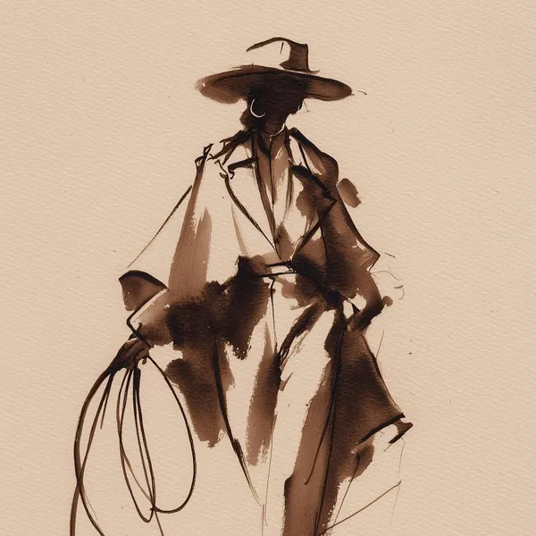 Modern Cowgirl Art Print, Western Minimalist Decor