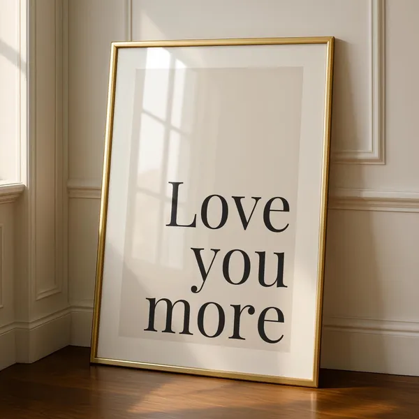 Love You More Quotes Typography Art Print