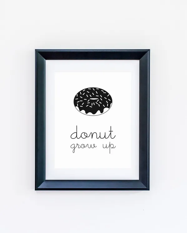 Donut Grow Up Gender Neutral Nursery Art Print