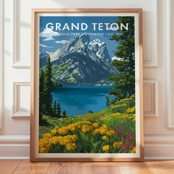 Grand Teton National Park Nature Travel Poster
