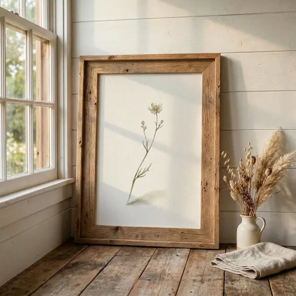 Minimalist Wildflower Botanical Art Print, Cottage Garden
