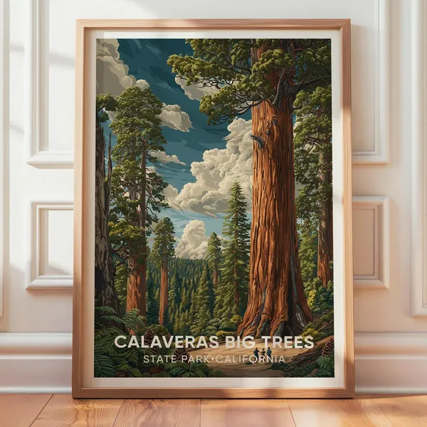 Calaveras Big Trees State Park Vintage Travel Poster