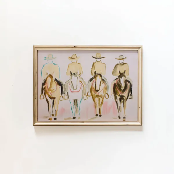 Cowboy Horse Minimalist Western Art Print