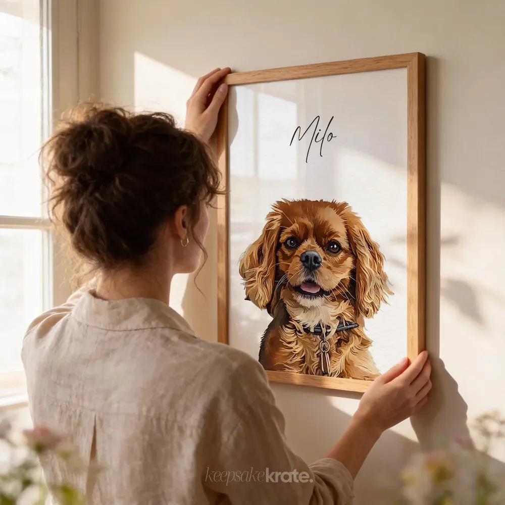 Ollie Happy Golden Doodle Personalized Pet Portrait Dog Poster - Image 8
