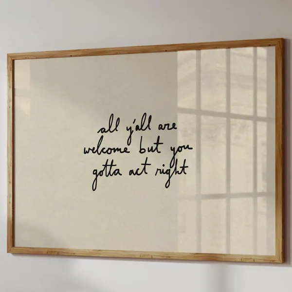 Funny Welcome Print, Minimalist Entryway Decor