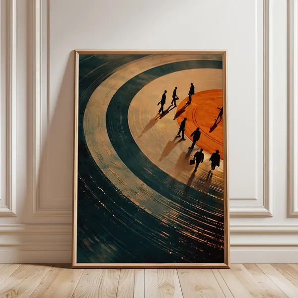 Vinyl People Poster, Minimalist Music Wall Art