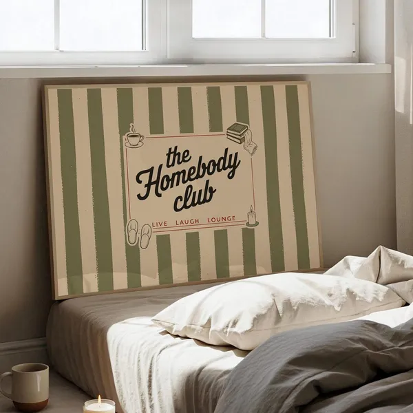 Homebody Club Green Lounge Decor Art Print