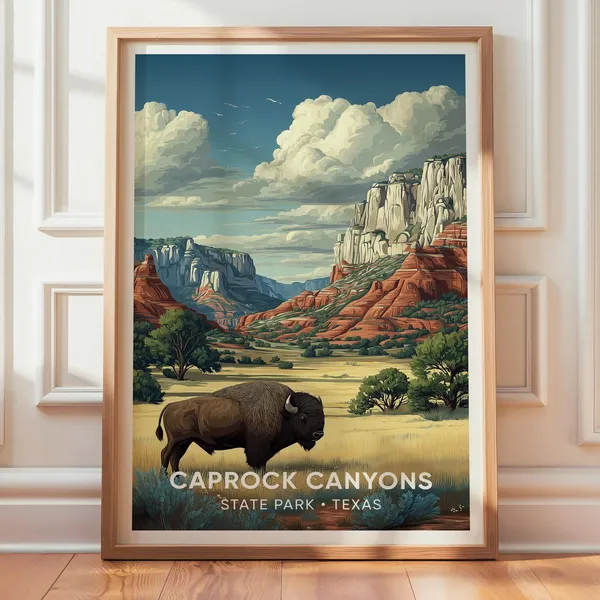 Caprock Canyons State Park Vintage Travel Poster