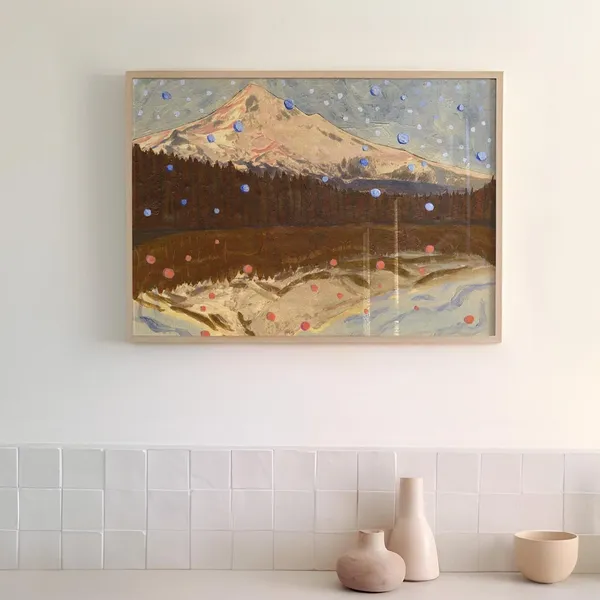 Retro Mt Hood Vintage Skiing Art Print