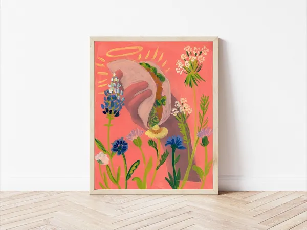 Colorful Taco Print, Austin Texas Art Poster