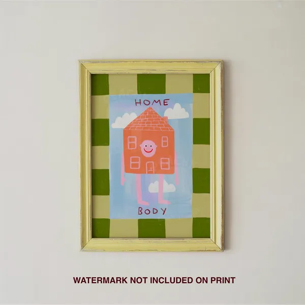 Home Body House Art Print, Cottagecore Family Decor