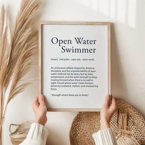 Open Water Swimmer Minimalist Art Print