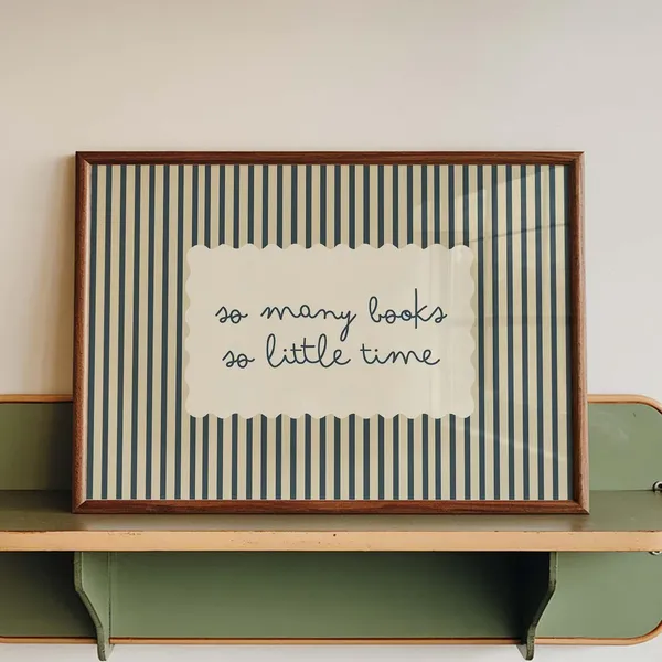 Book Lover Quote, Stripe Reading Nook Art Print