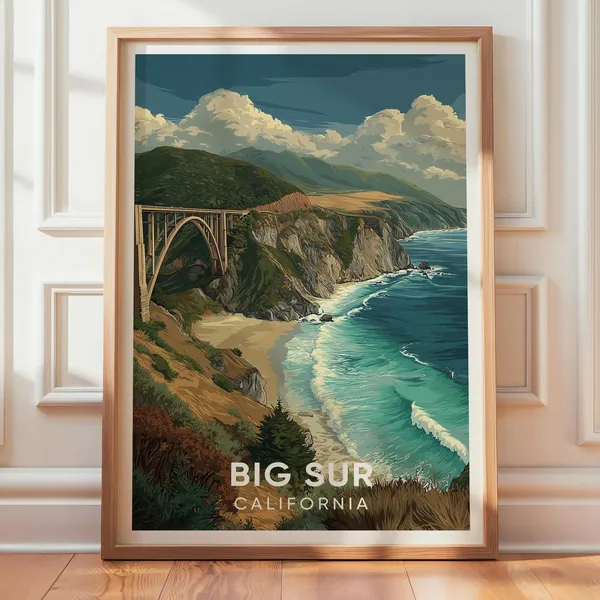 Big Sur California Vintage Travel Poster Print