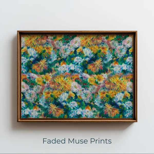 Floral Garden Print, Botanical Impressionist Flower Art