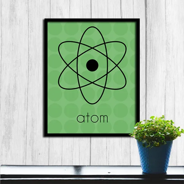 Instant Atom Art Print, Nerdy Home Decor