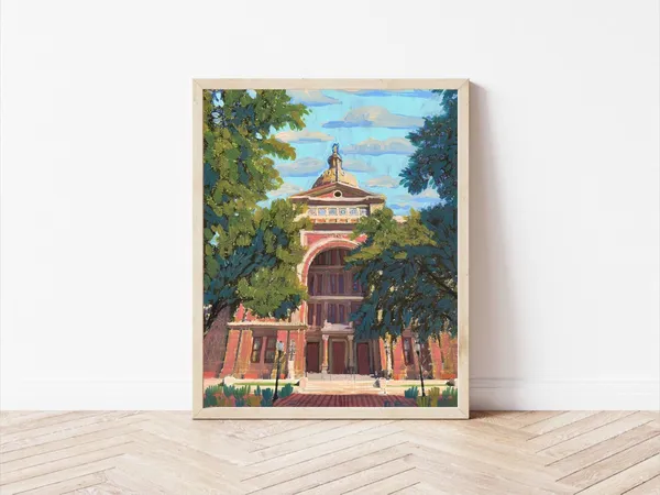 Texas State Capitol Austin Mid-Century Travel Poster