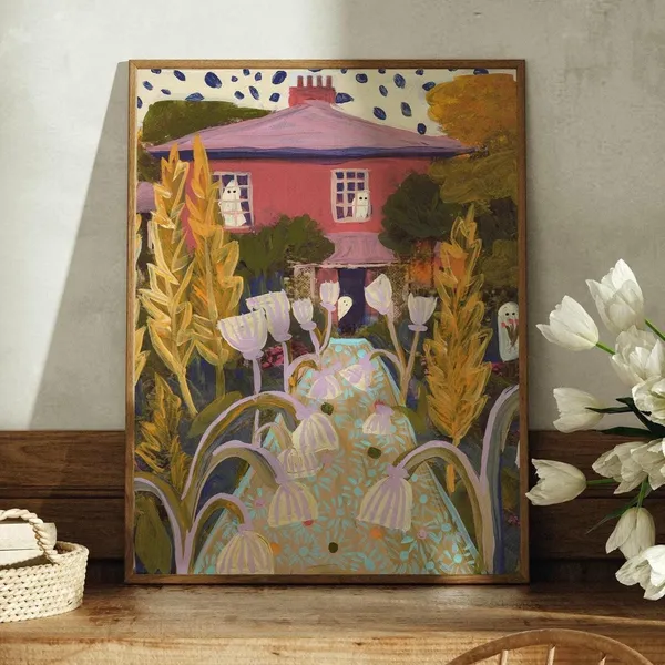 Vintage Ghost Flower Art Print