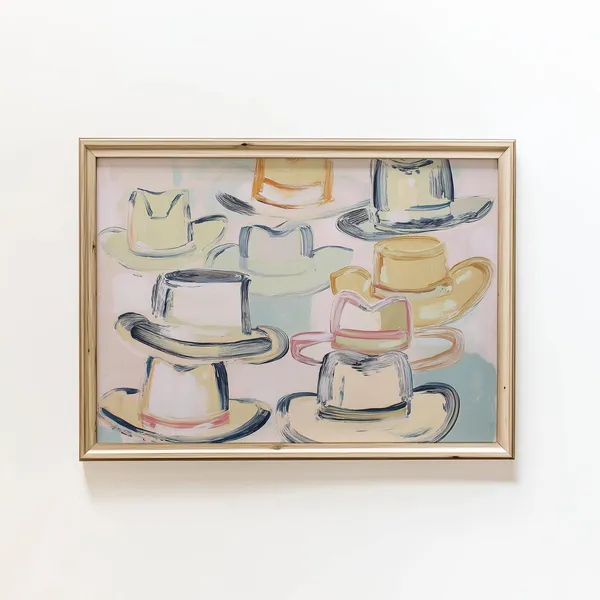 Western Cowboy Hats Modern Country Poster Print