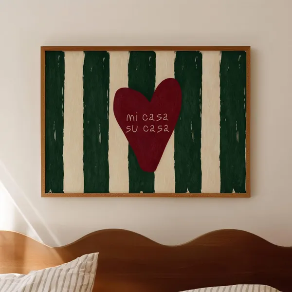 Mi Casa Su Quote Print, Mid-Century Retro Poster