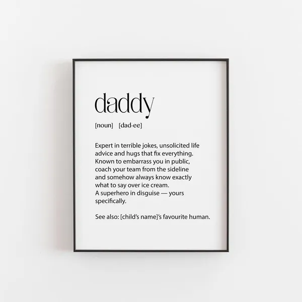 Personalised Daddy Funny Father's Day Wall Art Print