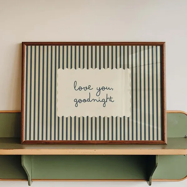 Love You Goodnight Handdrawn Typography Art Print