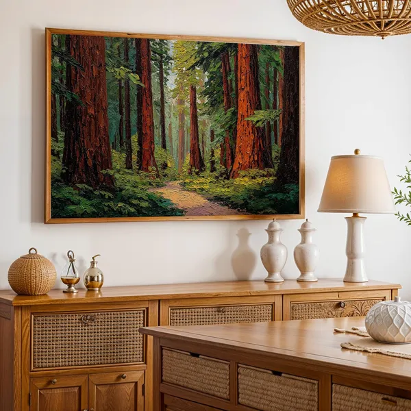 Redwood National Park Oil Painting Landscape Poster