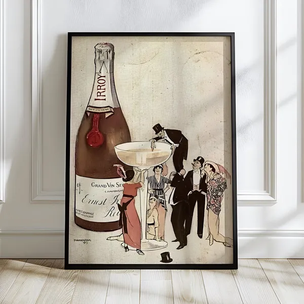 French Champagne Poster, Belle Epoque Advertising Art