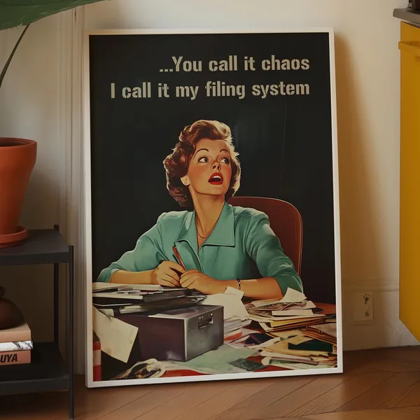 Retro Housewife Office Funny Sarcastic Quote Art Print