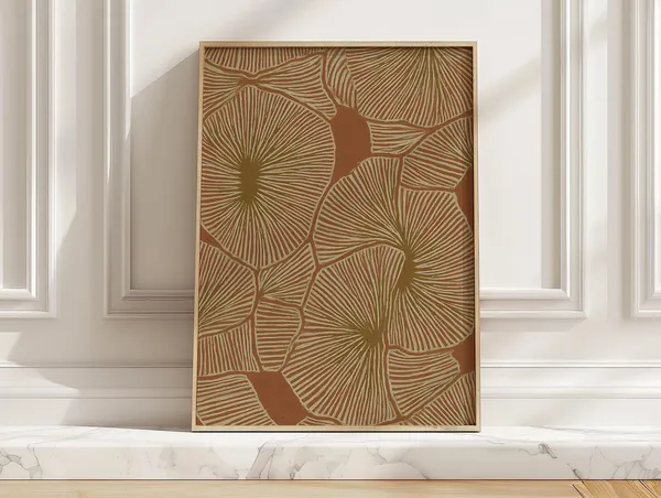 Abstract Floral Line Art Print, Mid-Century Bloom