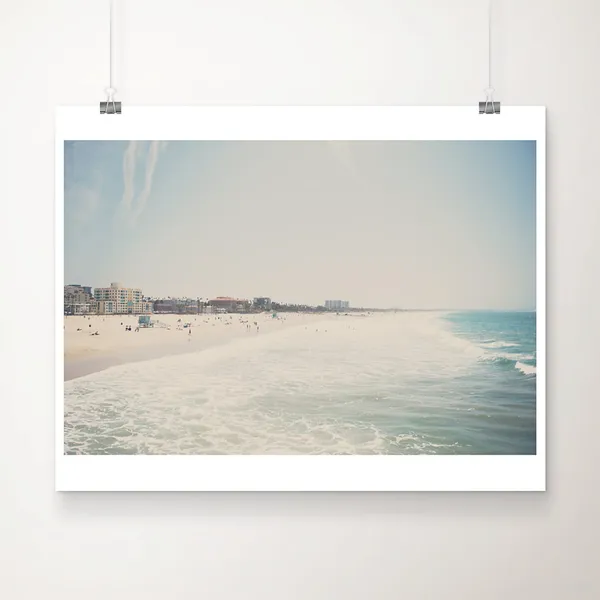 Santa Monica Aerial Beach Art Print, West Coast Decor