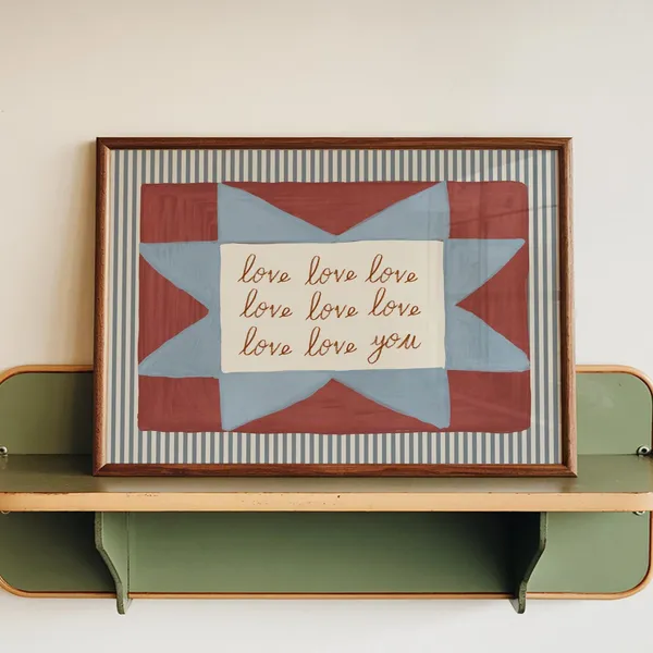 Love You Retro Mid-Century Modern Poster