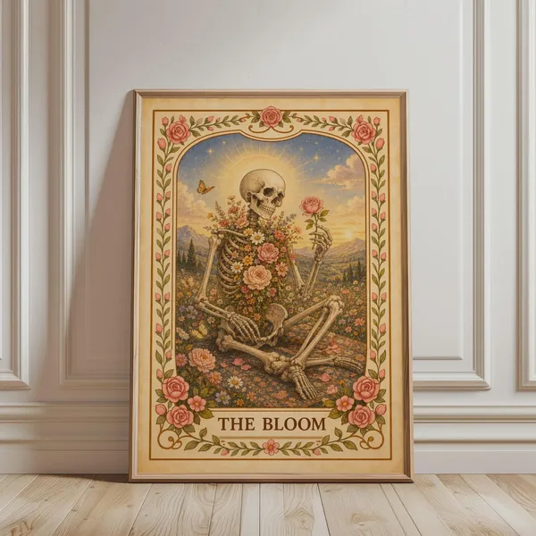 Bloom Tarot Card Vintage Botanical Art Print