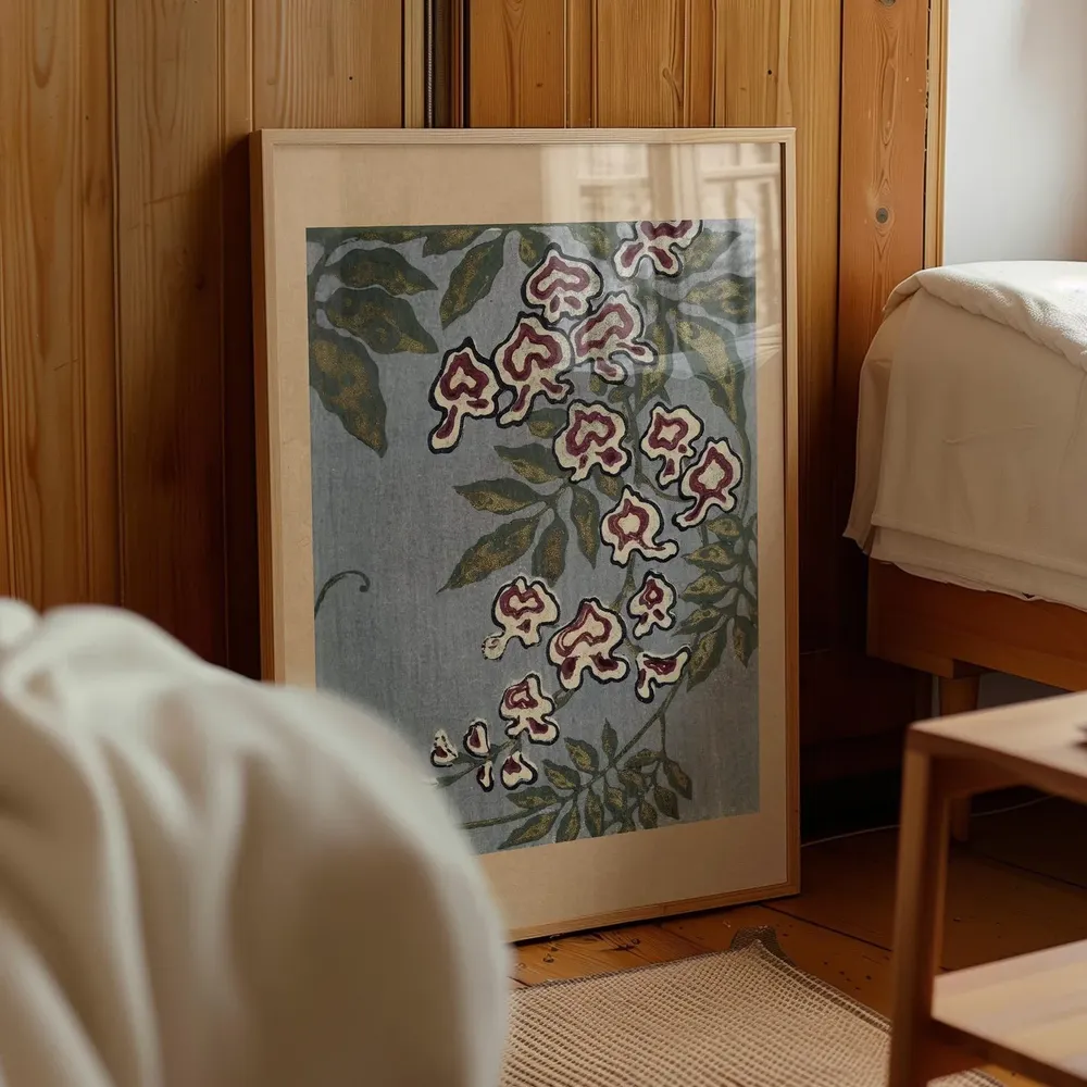 Vintage Japanese Wisteria Floral Botanical Meiji Style Poster - Image 5